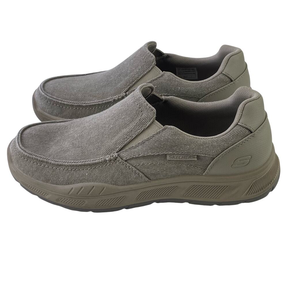 Skechers Mens Relaxed Fit Cohagen Vierra Sneaker Cooled Comfort Slip On Taupe S9 - Picture 4 of 12